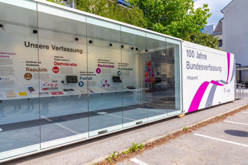 „Verfassungsgerichtshof auf Tour“--Infopoint 100 Jahre VfGH, Wien und Bundesländer (A)