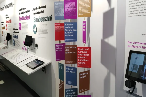 Drehelemente in der Ausstellung "100 Jahre Bundesverfassung"